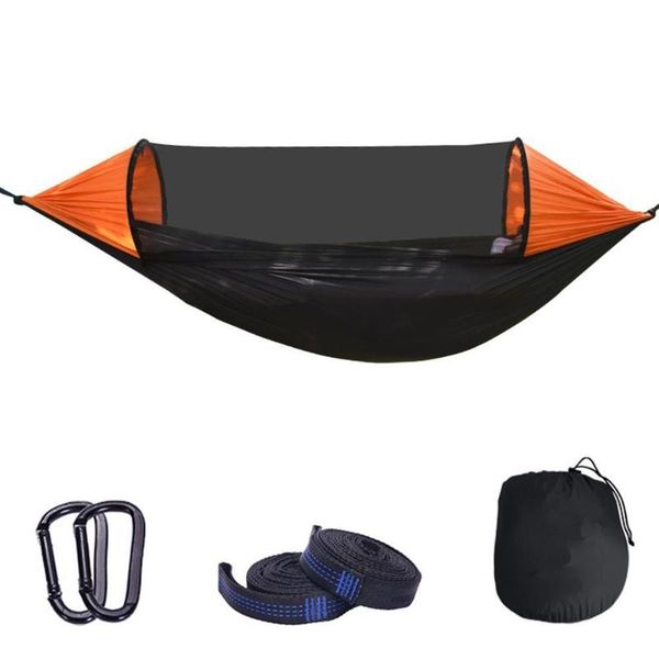 

tents and shelters 1-2 person outdoor camping hammock with mosquito net high strength portable automatic up parachute hanging beds sleep swi