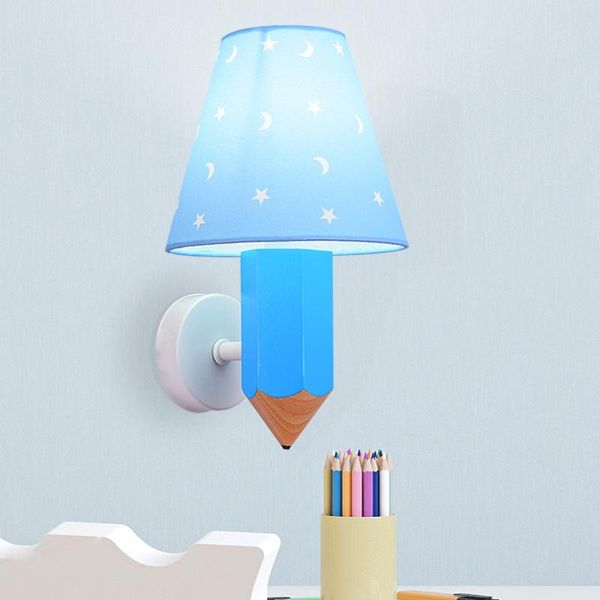 

wall lamp led cute cartoon creative pencil bedside decor for home bedroom night light living room decoration lights fixture