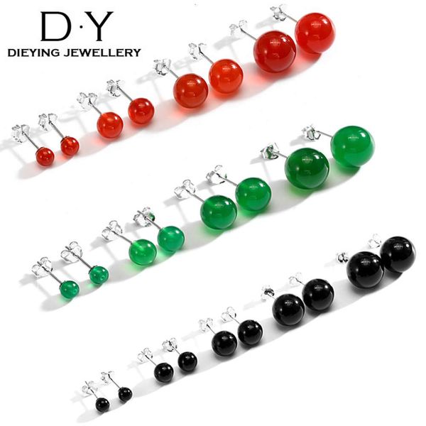 

red agate earrings female black agate jade earrings simple sterling allergy