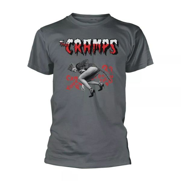 

grey the cramps do the dog licensed men t-shirt, White;black