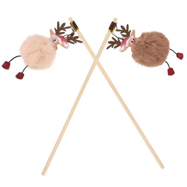 

cat toys 2pcs portable teaser stick long rod kitten teasing interactive plaything