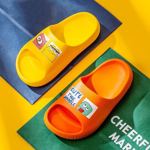 

cartoon slippers for boy girl 2021 summer kids beach sandals non-slip candy color baby children cute shoes slipper, Black;grey
