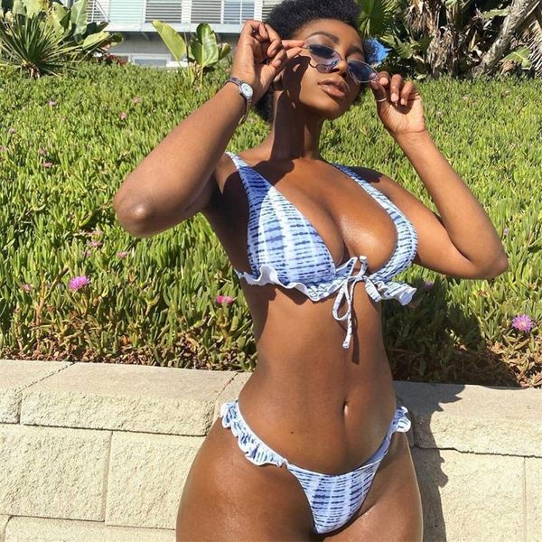 

women's swimwear 2021 large size 3xl ruffled bikini summer ladies high waist beach solid color, White;black