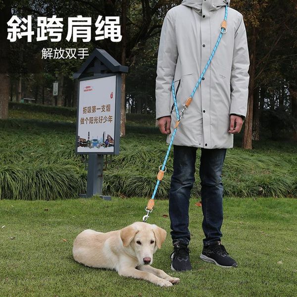 

dog collars & leashes traction rope double-headed hook and chain stitch crossbody walking one tow two multi-purpose