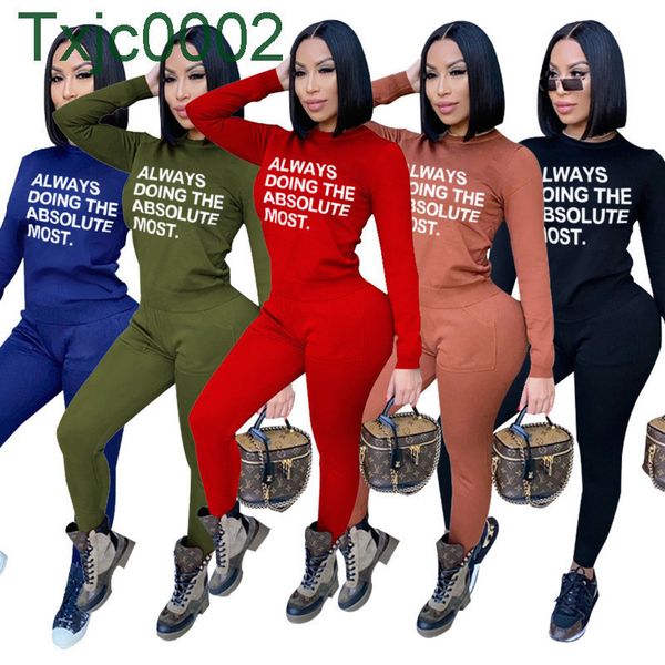 

designers women sweat suits two piece outfits new fashion slim tracksuit 2021 spring letters print long sleeve pants suit clothes, Gray