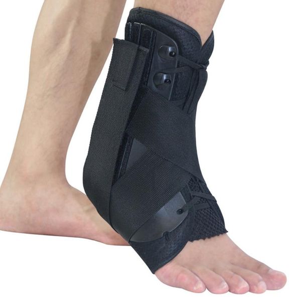 

stabilizer guard pad lace up adjustable running achilles tendon ankle brace sport safety elastic pain support, Blue;black