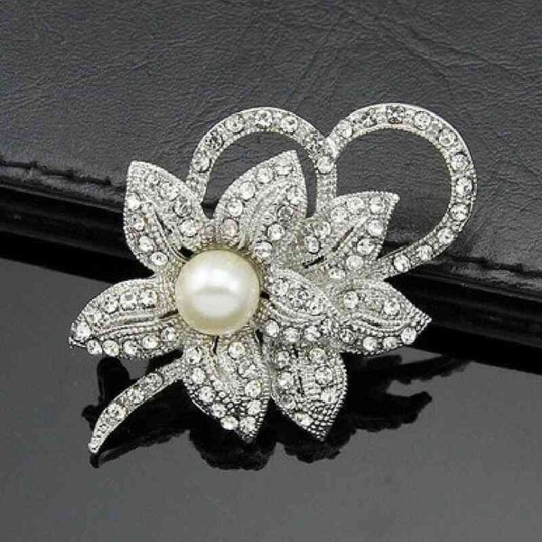 

brooch home pearl diamond flower clothing accessories, Gray