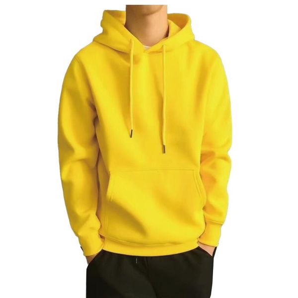 

men's hoodies & sweatshirts products 2021 arrivals men autumn winter hooded street long sleeve loose solid color casual white, Black