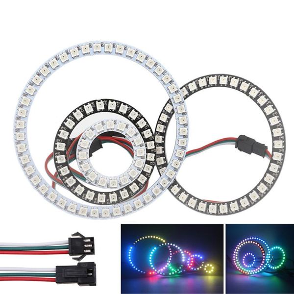 

led ring 8 16 24 35 45 pixels ws2812 round modules sk6812 built-in addressable dc5v circle