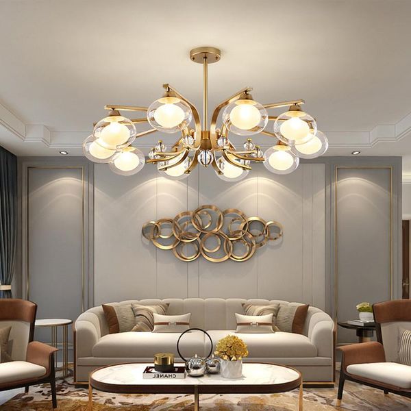 

nordic living room chandelier postmodern simple light luxury art dining rooms lighting creative glass ball in the bedroom l pendant lamps