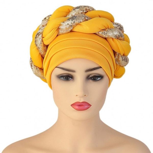 

ethnic clothing african headtie latest aso oke auto gele already cap nigerian wedding women braid turbans ladies head wraps, Red