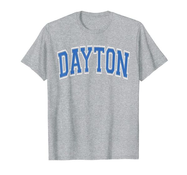 

dayton t shirt ohio - varsity style blue text, White;black