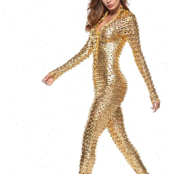 

mesh bodysuit hole zipper faux women capris patent leather tight jumpsuit nightclub pants, Black;white
