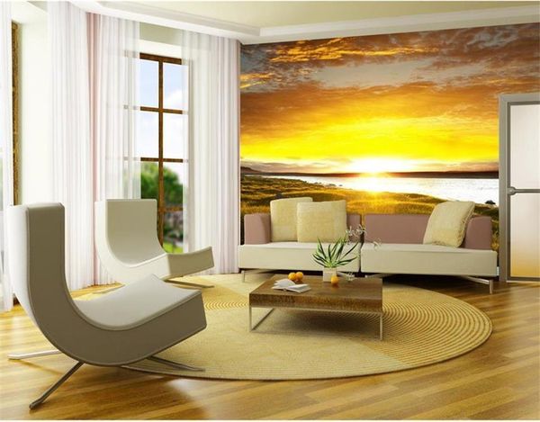 

wallpapers custom 3d po wallpaper living room bed kids mural dusk grassland scenery picture sofa backdrop for wall