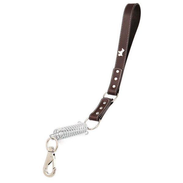 

short dog leash training leashes for medium large dogs outdoor control pet with heavy duty buffer spring & leather handle collars