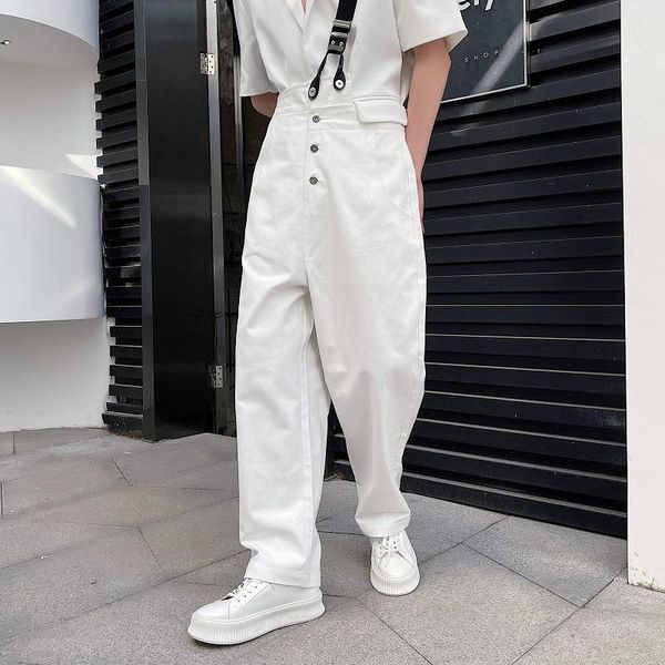 

men's pants 2021 loose bib overalls jumpsuits trousers mens casual boy, Black
