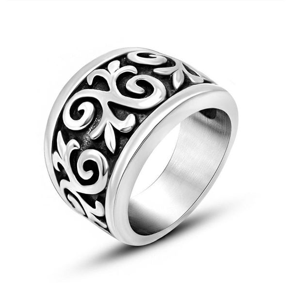 

wedding rings fashion stainless steel flowers rose ring couples men and women trendy simple punk jewelry gift s0303, Slivery;golden