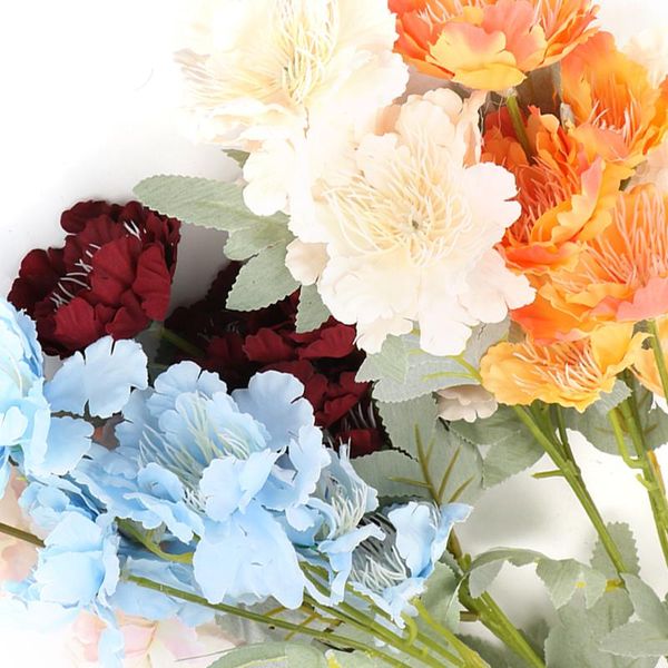 

decorative flowers & wreaths fake flower decor for home wedding bunch silk 6 heads cloth artificial snow peony 60cm