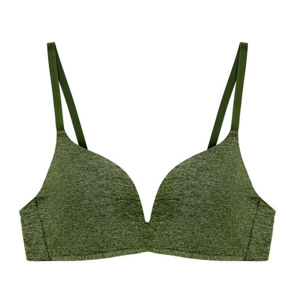 

bras elovegirl for women comfortable pitted bra small breasts push up 3/4 cup casual simple style one piece green lycra underwear, Red;black