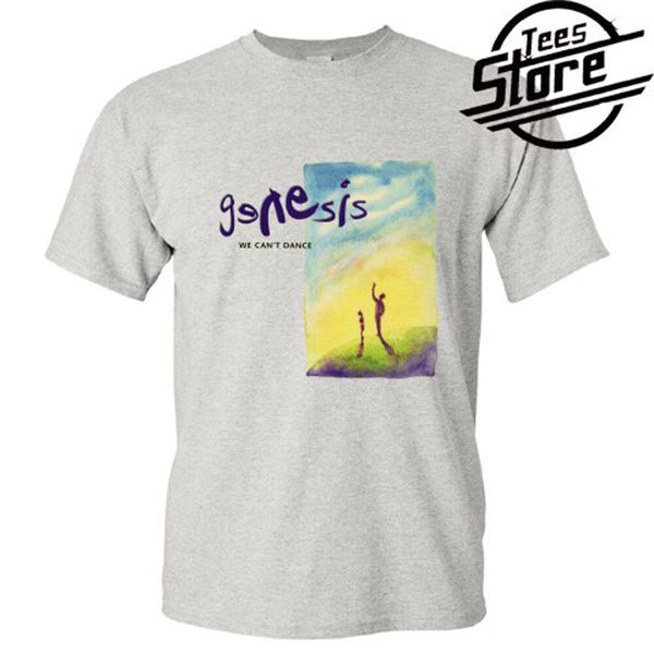 

genesis we can't dance logo men's grey t-shirt size s-3xl, White;black