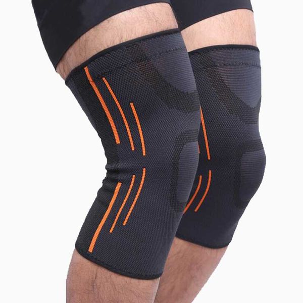 

huanwei nylon and spandex compression knitting knee support protector sleeve for brace pain relief elbow & pads, Black;gray