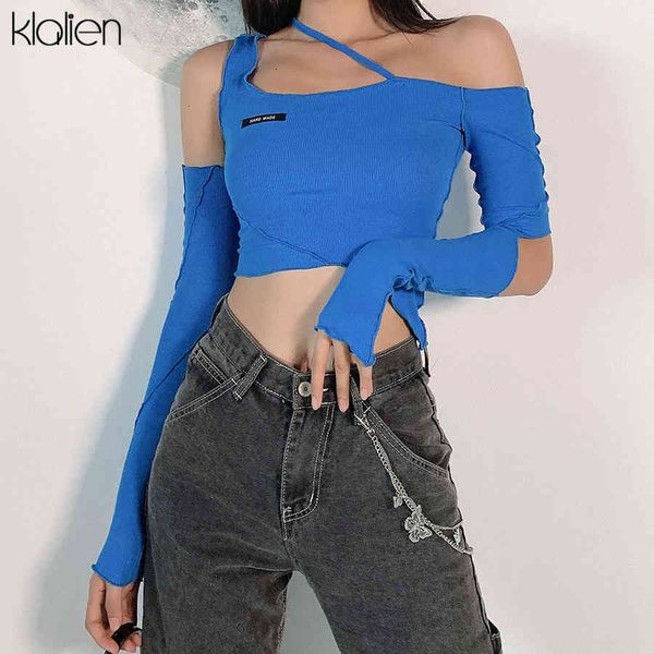 

casual t shirt high street off shoulder solid female women autumn long sleeve soft slim simple office lady t shirt, White