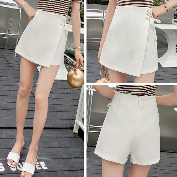

skirts short skirt women's fashion high waist korean standard irregular anti-wear pants a-shaped half-length, Black