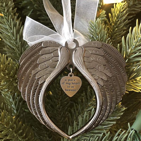 

christmas decorations 2021 angel wing ornament pendant a piece of my heart is in heaven din889