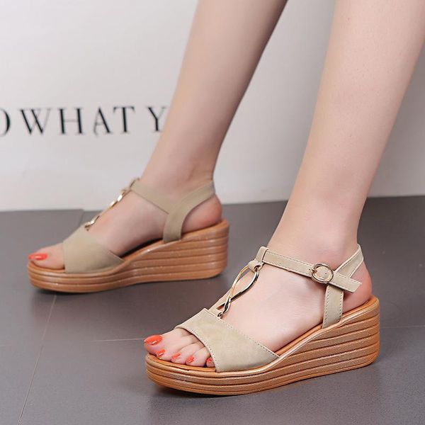 

leader show women sandals summer buckle women's velvet flock fashion high heel platform open toes shoes, Black