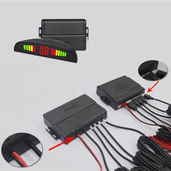 

car rear view cameras& parking sensors 1 set of led sensor with 4 auto monitor from backup detector parktronic reverse radar for vehicl