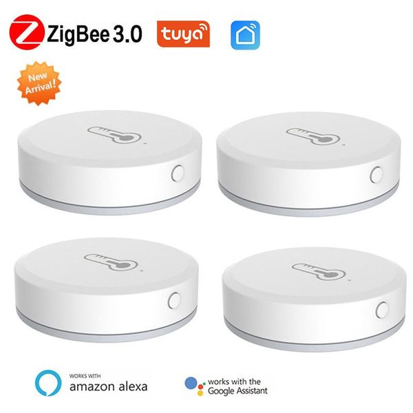 

smart home control tuya zigbee temperature and humidity sensor with led screen works google assistant hub