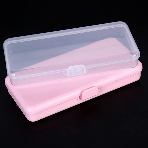 

nail art equipment rectangle storage box for long tools tweezers cuticle pusher brushes pens plastic empty holder container case, Silver