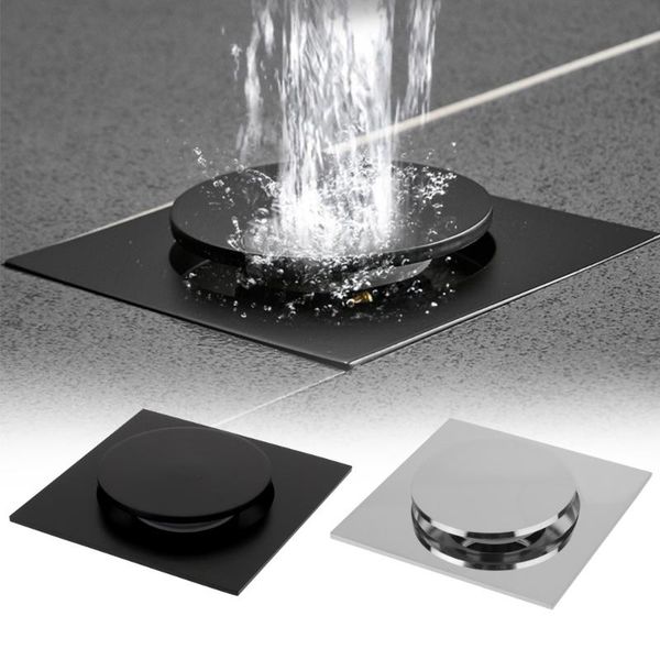 

other bath & toilet supplies 10 * 10cm drains square brass chrome up push down foot floor drain shower bathroom cover plug