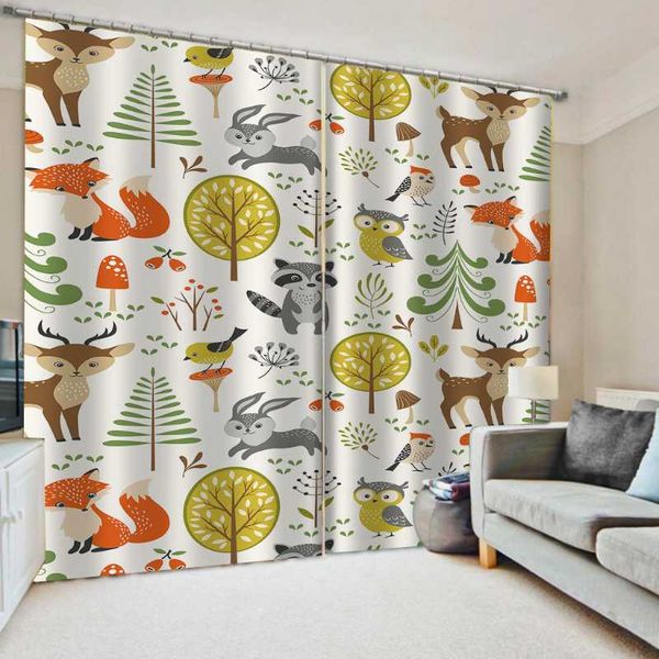 

po printing curtain window blackout curtains for living room bedroom lovely pattern cortinas drape & drapes