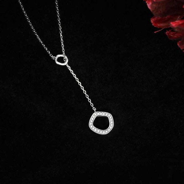 

chains silver sterling chain link long geometric charm pendant korean choker necklace for woman wedding jewels dz770
