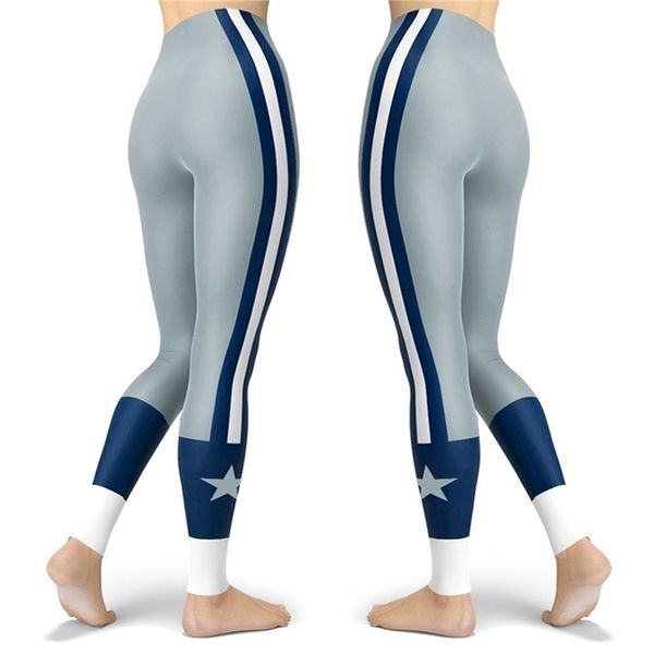 

colorfulaurora apparellady leggings gray blue white stitching and stripes print 211218, Black