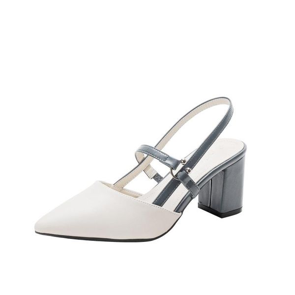

sandals high heels women's soft leather 2021 pointy shoes children's thick heel wild, Black