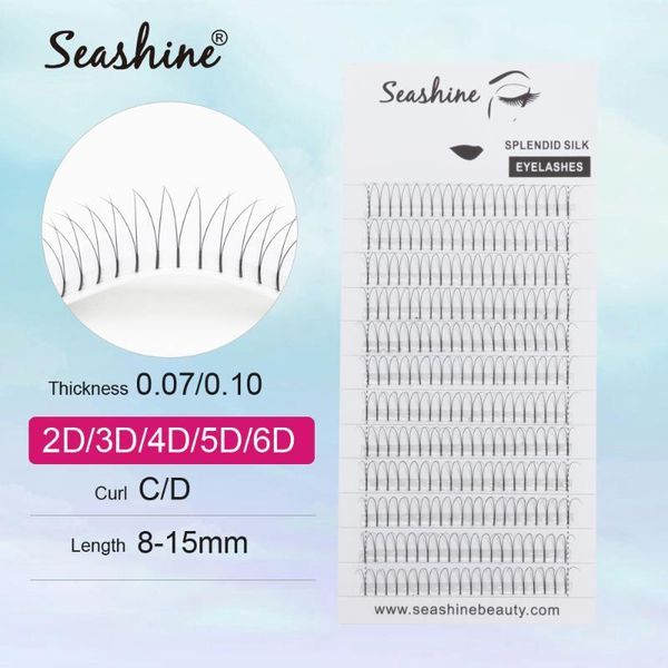 

seashine 2d-6d premade volume fans long stem false eyelashes silk individual eyelash extension handmade natural mink lashes1