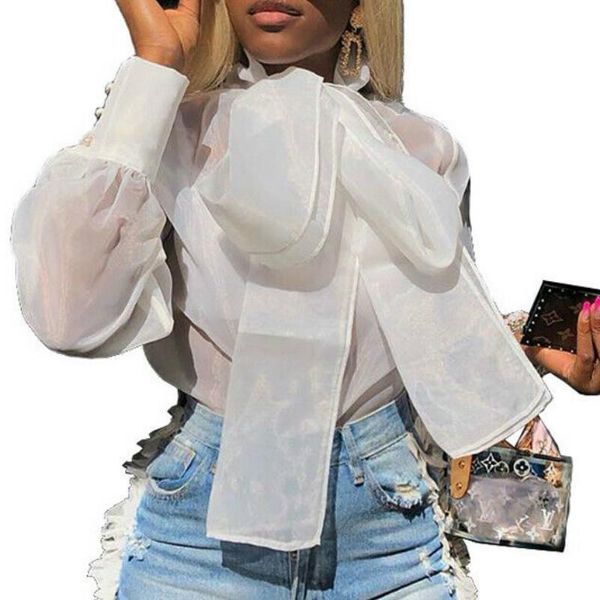

womens ladies women blouses summer retro elegant white blouse long sleeve lace up tied loose shirt club high street