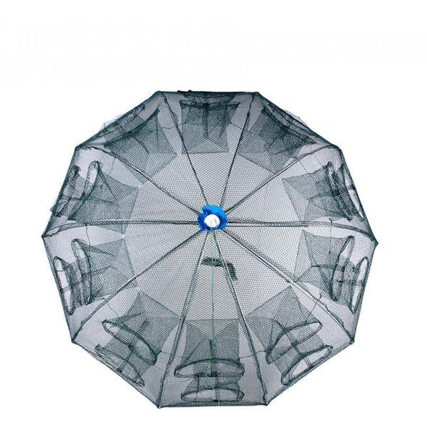 

fishing accessories strengthened 6-20 holes automatic net shrimp cage nylon foldable crab fish trap cast folding network