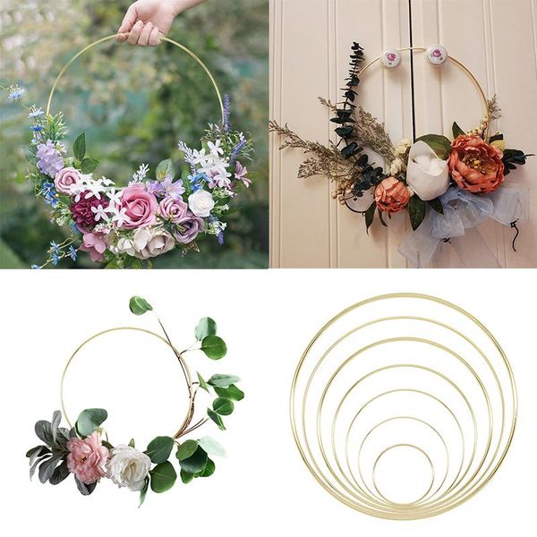 

gold 10-40cm iron ring metallic hoop diy wind chimes material handi crafts wedding garland accessories home hanging decoration decorative ob