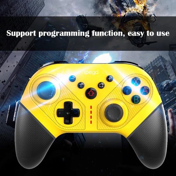 

game controllers & joysticks wireless bluetooth pro controller gamepad with turbo macro program 6-axis joystick for ns switch ps3 win pc and