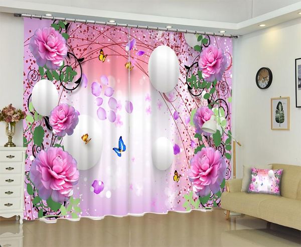 

babson pink flower 3d digital printing curtain diy advanced custom po & drapes