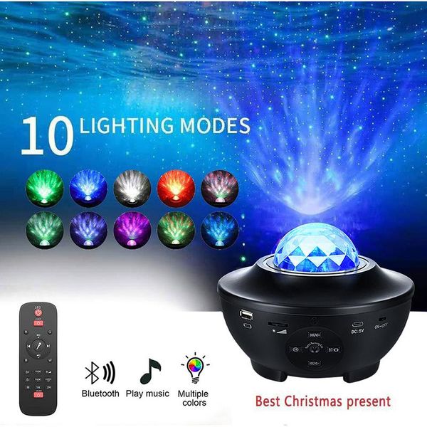 

smart home control tuya samrt led usb starry watermark music star light projector stage lamp night work with alexa google life