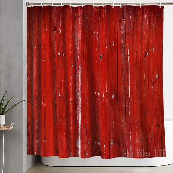 

shower curtains red wood curtain decor waterproof bathroom decorations