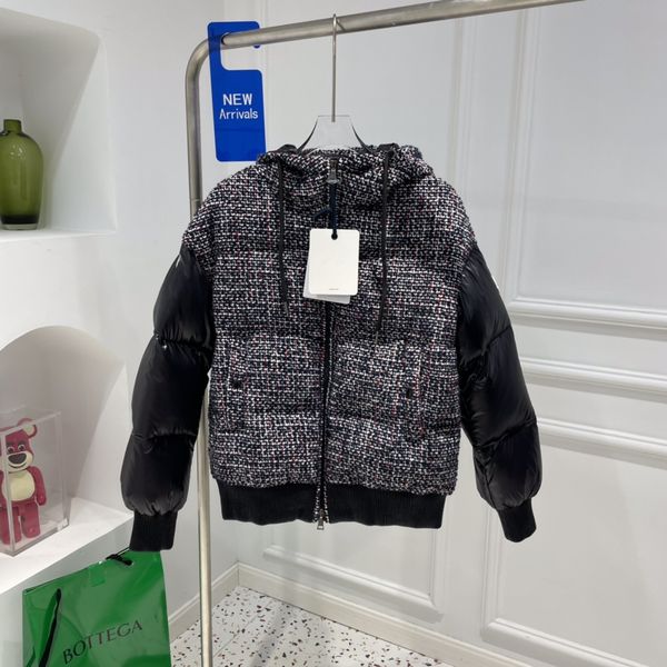 

women's warm cotton jacket designer brand winter new style fashion stand-up collar single short section lightweight down jacket women l, Black