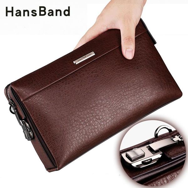 

wallets 2021 men handbags password lock genuine leather long purse casual business male clutch men's large capacity wallet, Red;black