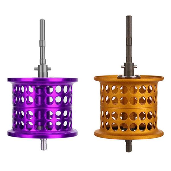 

baitcasting reels 2pcs fishing reel spare spool lightweight 12.3g cup diy accessory cc80 part, purple & gold