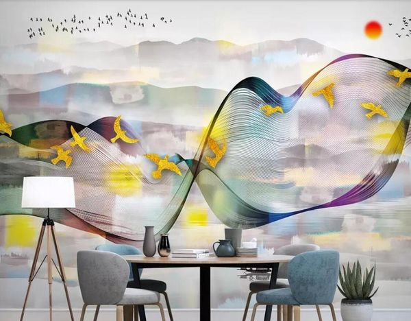 

wallpapers custom po wallpaper mural ink landscape abstract decorative painting tv background wall papers home decor