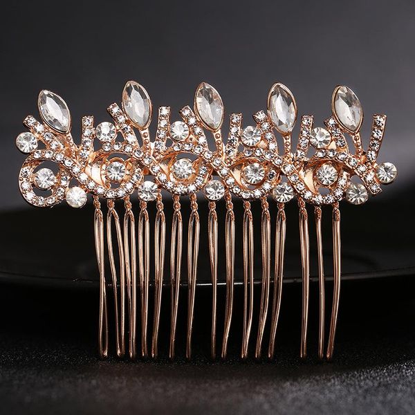 

hair clips & barrettes wedding comb clip rhinestone side alloy ornament ancient style bridal piece accessories for women ml, Golden;silver